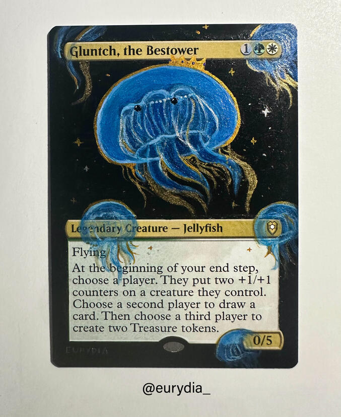 Island Moon Jellyfish - MTG Alter - NFS (Commissioned)